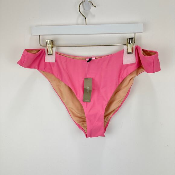 J.Crew Curved Waist Cheeky Bikini Bottom Pink Swim Beach Resortwear XXL NWT - Picture 2 of 7